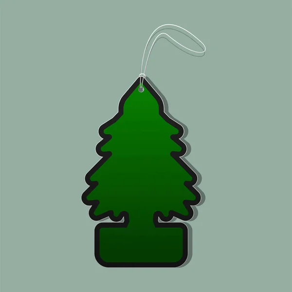 Árbol Navidad Etiqueta Vector Ilustración — Archivo Imágenes Vectoriales