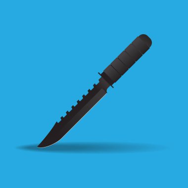 Siyah bıçak simgesi vektör çizimi.