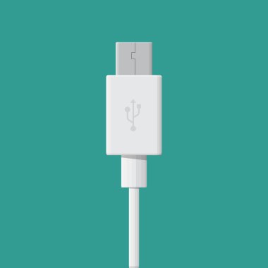 Usb type-C kablo vektör düz tasarım.