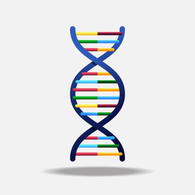 DNA simgesi vektör düz tasarım.