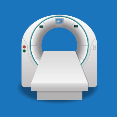Bilgisayarlı tomografi veya bilgisayarlı eksenel tomografi scan makine simgesi vektör illüstrasyon.