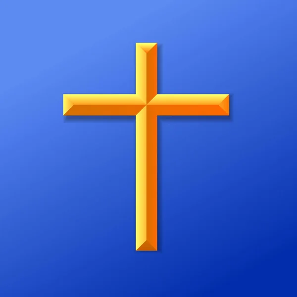 Icono Cruz Cristiana Vector Ilustración — Vector de stock