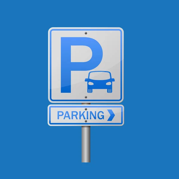 Autos Parken Schild Und Weisen Zum Parken — Stockvektor