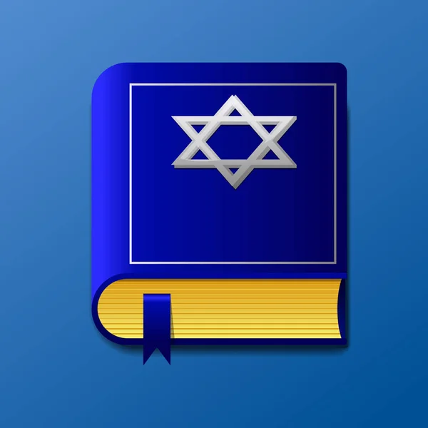 Jewish torah book. Vector icon.