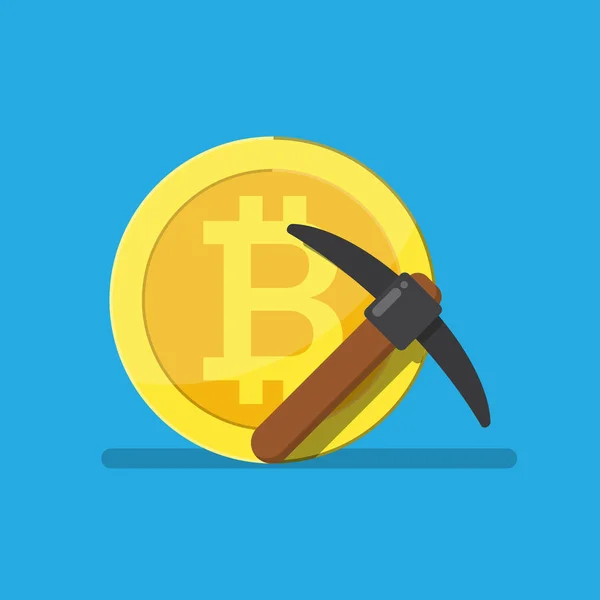 Icono Bitcoin Vector Diseño Plano — Vector de stock