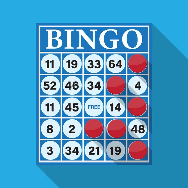 Bingo Design Piatto Vettoriale Della Carta Gioco — Vettoriale Stock