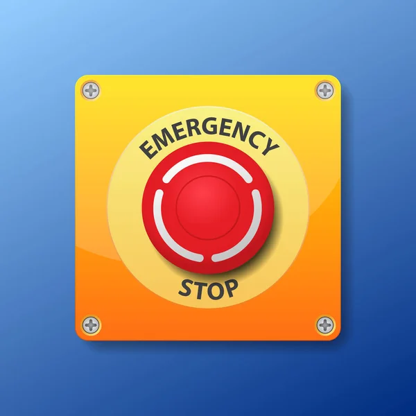 Emergency Stop Button Vector Illustration — Stock Vector