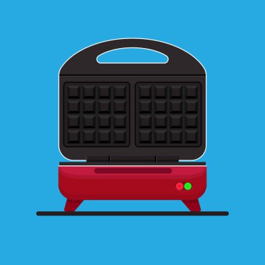 Waffle makinesi vektör düz tasarım.