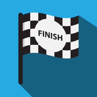 Son işlem bayrağı simgesi vektör düz tasarımı.