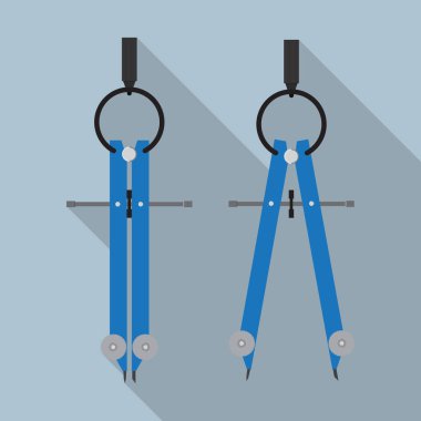 Çizim pusulası vektör çizimi.