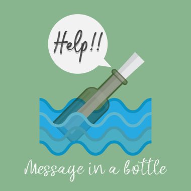 Suda yüzen bir şişedeki mesaj.