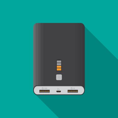 Güç bankası vektör düz tasarım.