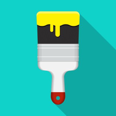 Fırça simgesi vektör illüstrasyonunu boya.