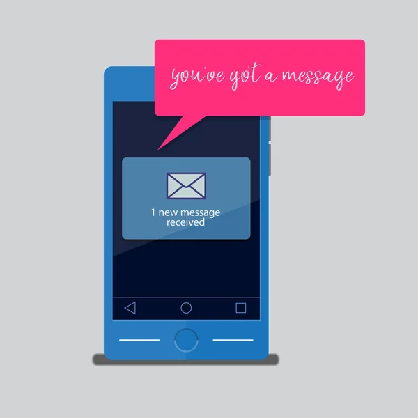 Você Tem Uma Mensagem Smartphone Receber Mensagem Texto —  Vetores de Stock