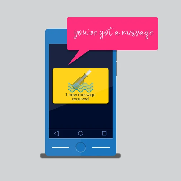 Você Tem Uma Mensagem Smartphone Receber Mensagem Texto —  Vetores de Stock