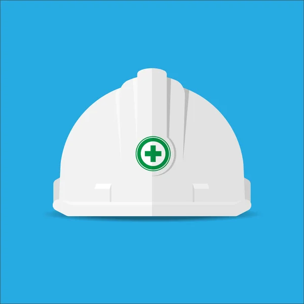 Icono Casco Seguridad Blanco — Vector de stock