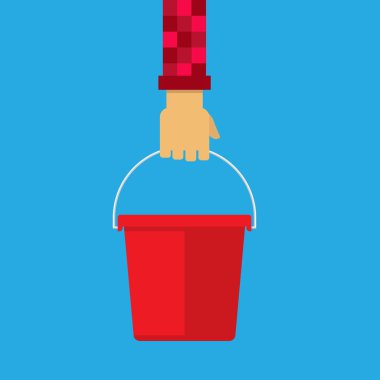 el tutan kırmızı kova.