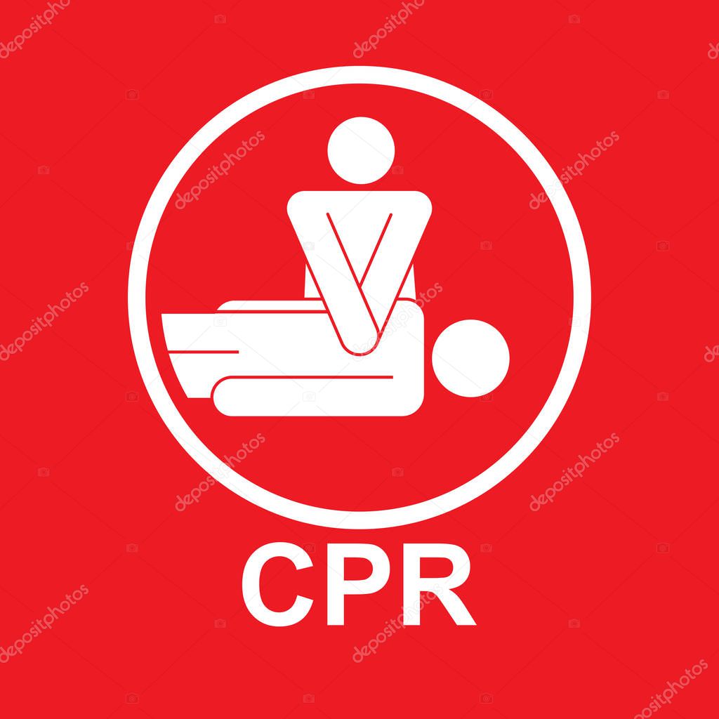 Cpr icon vector flat design.