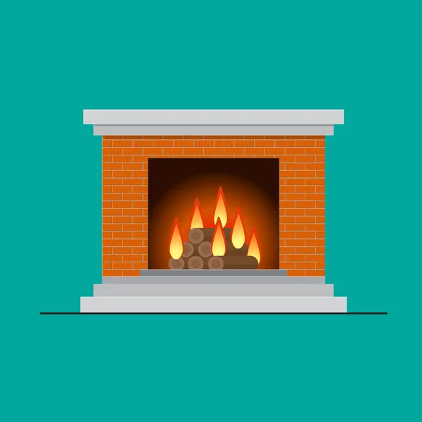 Chimenea Vector Diseño Plano — Vector de stock