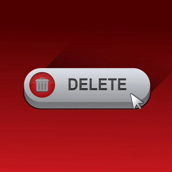 Vector Eliminar Botón Con Cursor — Archivo Imágenes Vectoriales