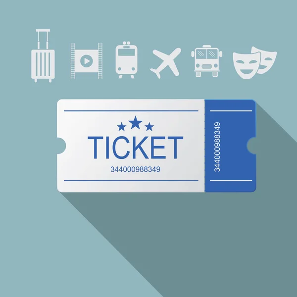 Vektor Ticket Symbol Vektor Flaches Design — Stockvektor