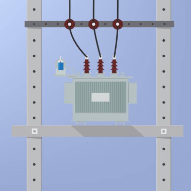 elektrik transformatörü düz tasarım.