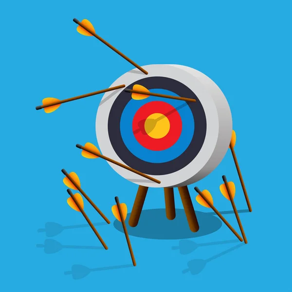 Arrows Missing Target Failing Hit Target Vector Illustration — Stock vektor