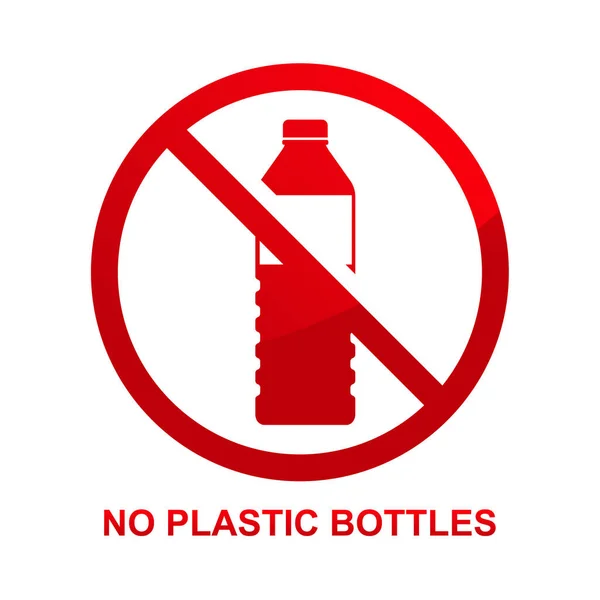 Plastic Bottles Sign Isolated White Background Vector Illustration — Stock Vector