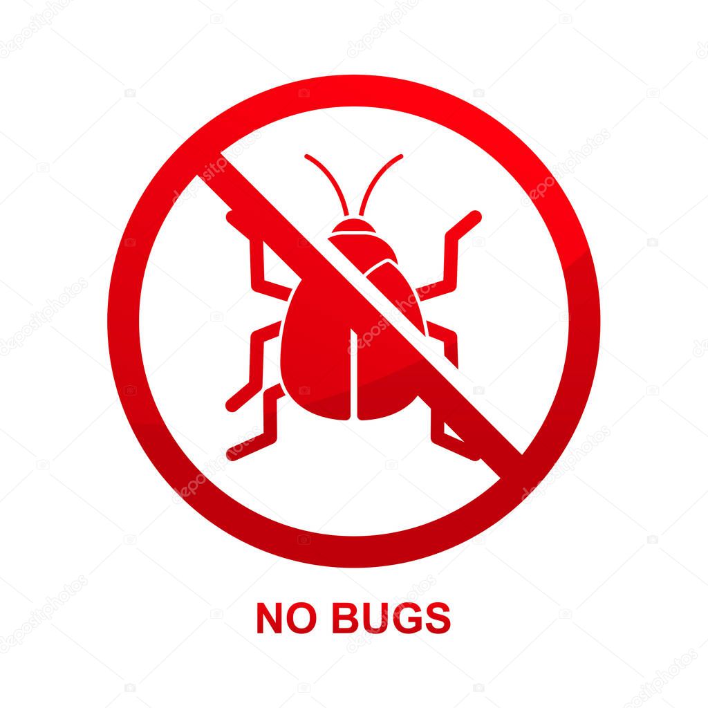 No bugs sign isolated on white background vector illustration.