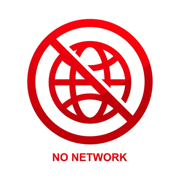 Ingen Nätverksskylt Isolerad Vit Bakgrund Vektor Illustration — Stock vektor