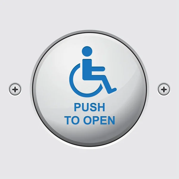 Handicap Exit Door Button Push Open Button Vector Illustration — стоковый вектор