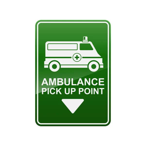 Ambulans Plocka Upp Punkt Tecken Isolerad Vit Bakgrund Vektor Illustration — Stock vektor
