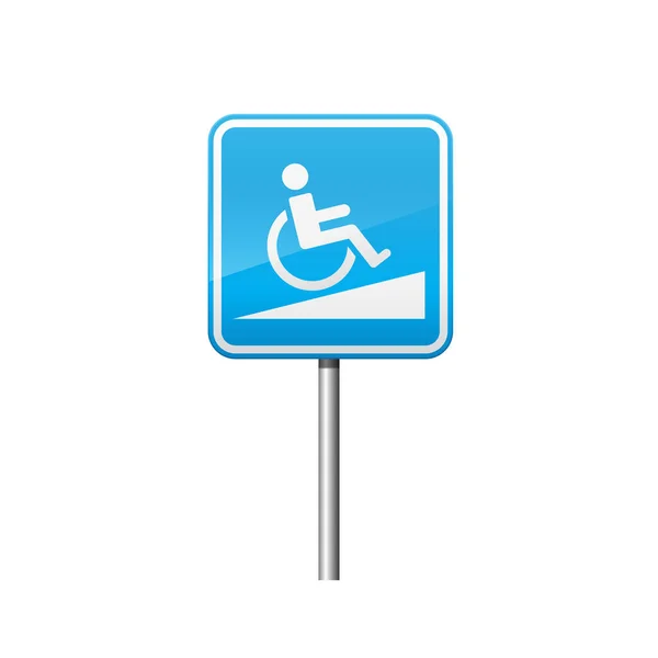 Знак Наклона Инвалидной Коляски Белом Фоне — стоковый вектор