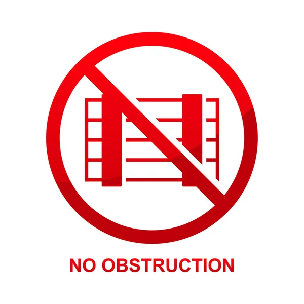Aucun Signe Obstruction Isolé Sur Fond Blanc Illustration Vectorielle — Image vectorielle