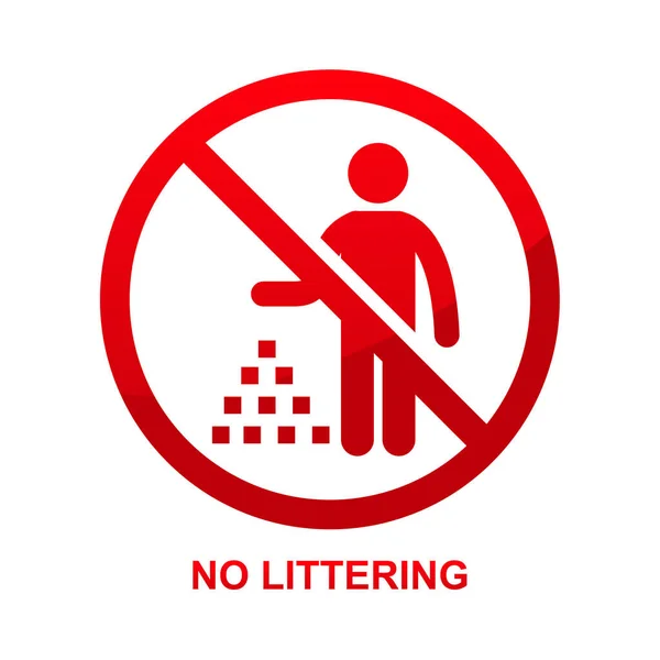 Littering Sign Isolated White Background Vector Illustration — Stock Vector