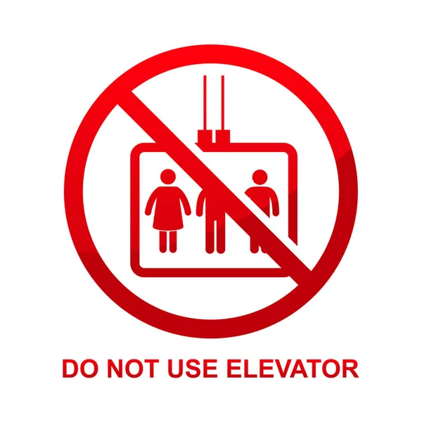 Use Elevator Sign Isolated White Background Vector Illustration — Stock Vector