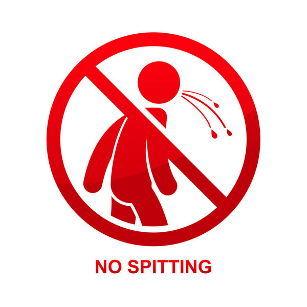 No spitting sign isolated on white background vector illustration.