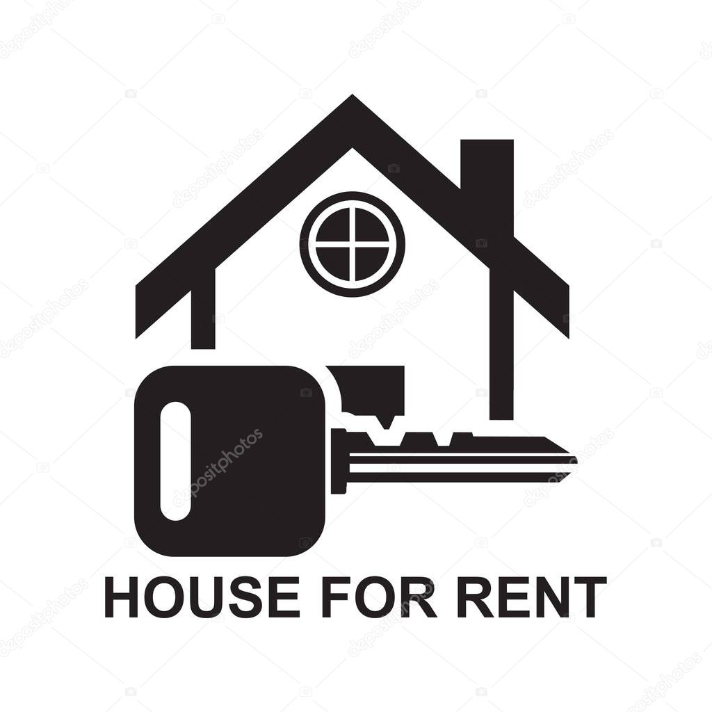 House for rent icon isolated on white background vector illustration.