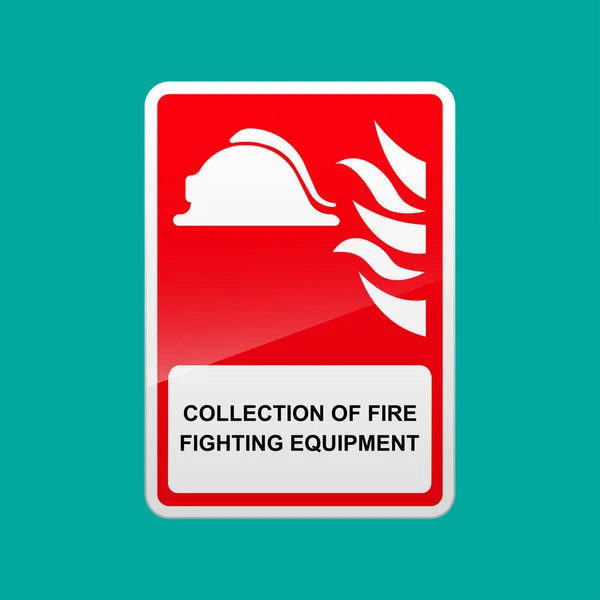 Arka Plan Vektör Illüstrasyonunda Izole Edilmiş Yangın Söndürme Ekipmanları Koleksiyonu — Stok Vektör