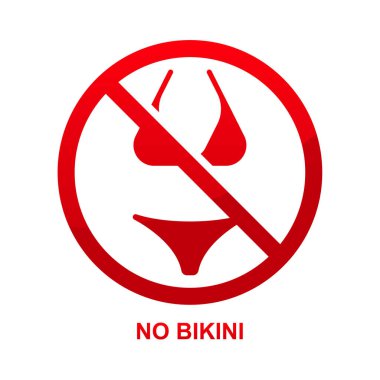 Beyaz arkaplan vektör illüstrasyonunda bikini işareti yok