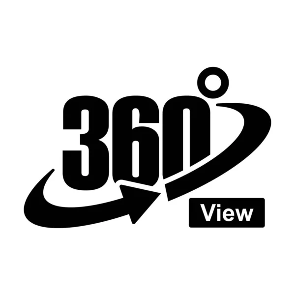 360 Derece görünüm simgesi beyaz arkaplanda izole edildi.