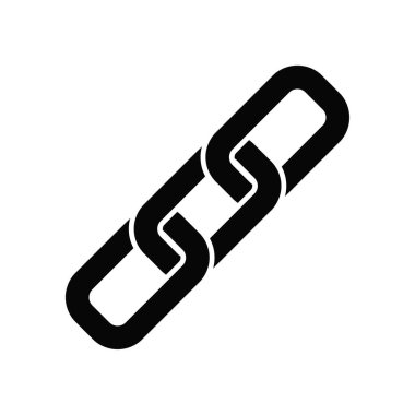 Beyaz arkaplan vektör resimlemesinde zincir simgesi izole edildi.