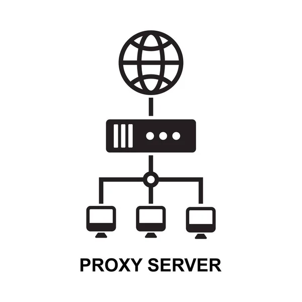 Icona Del Server Proxy Isolata Sfondo Bianco Illustrazione Vettoriale — Vettoriale Stock