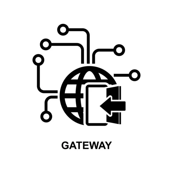 Icona Del Gateway Isolata Sfondo Bianco Illustrazione Vettoriale — Vettoriale Stock