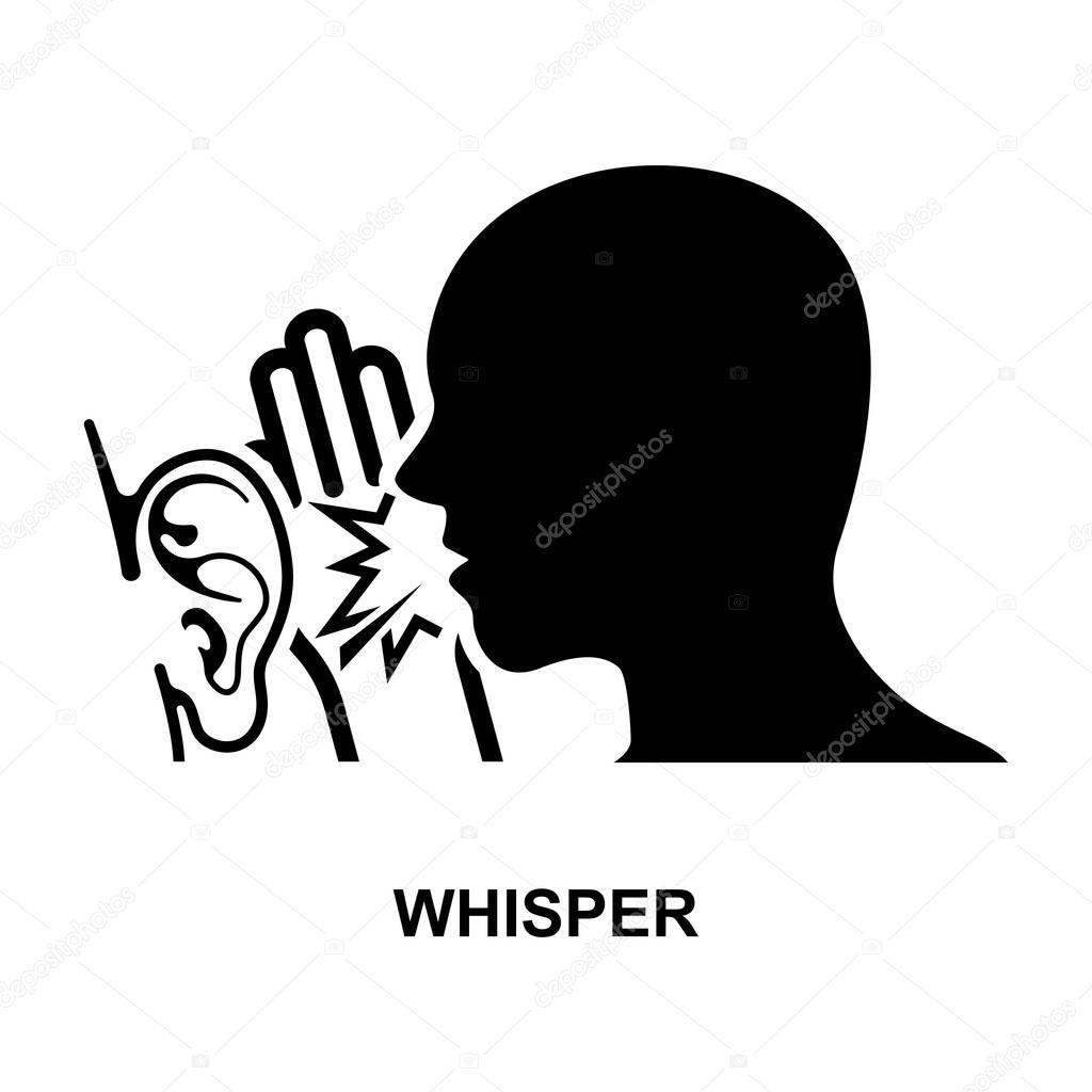 Whisper icon isolated on background vector illustration.Non AI generate