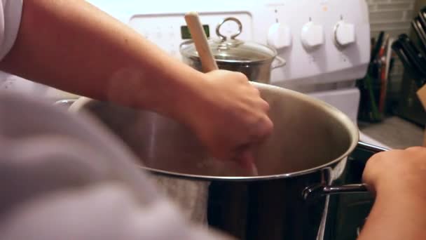 요리사의 관점에 난로에 — 비디오