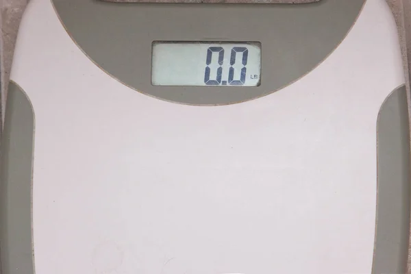 Uma Balança Banheiro Mostrando Número Nenhum Peso — Fotografia de Stock