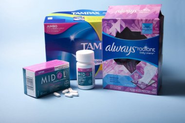 Tampax tamponkutusu, Her zaman pedleri ve Midol ağrı kesici dur için