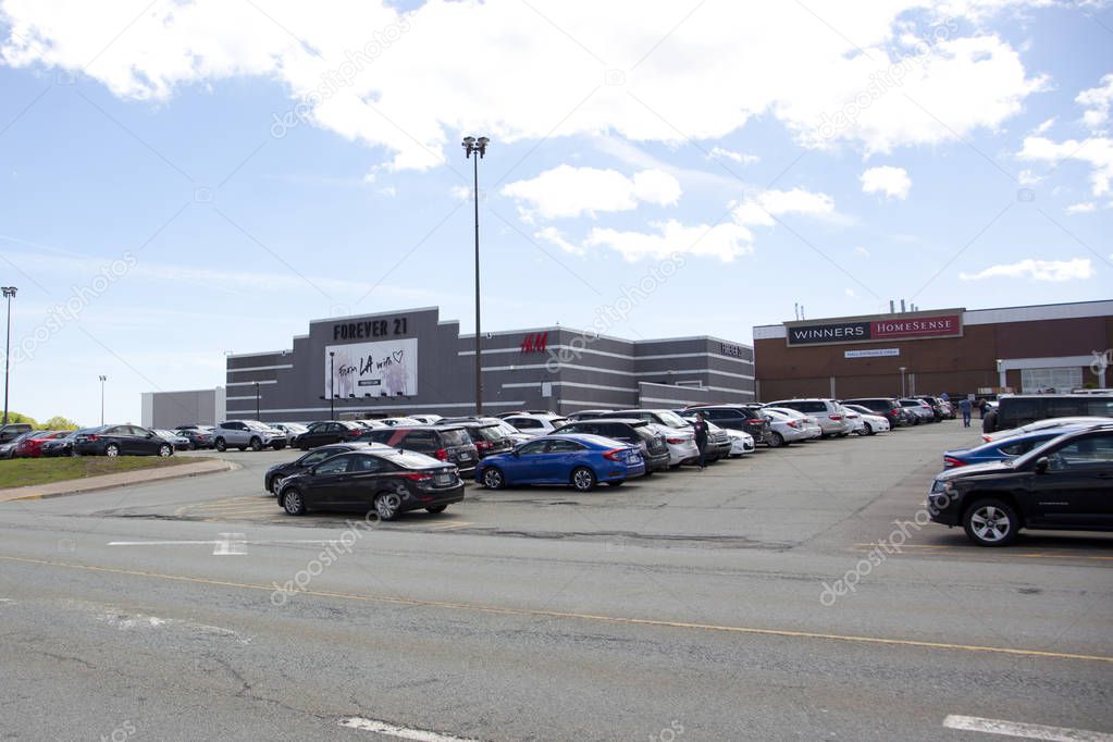 Dartmouth, Nova Scotia, Canada- June 15, 2019: Mic Mall Mall Shopping Complex showing shops