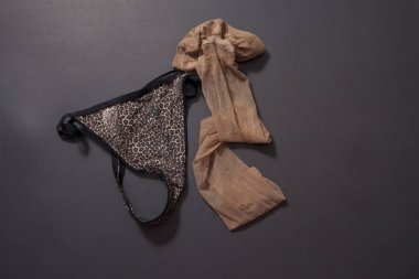lingerie on black background clipart